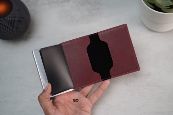 Personalized Slim Vegan Leather Card Holder with Single Slot Wallet - Image 34