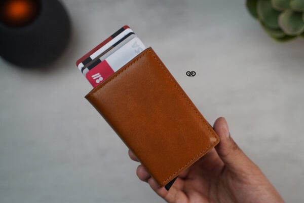 Personalized Slim Vegan Leather Card Holder with Single Slot Wallet - Image 57