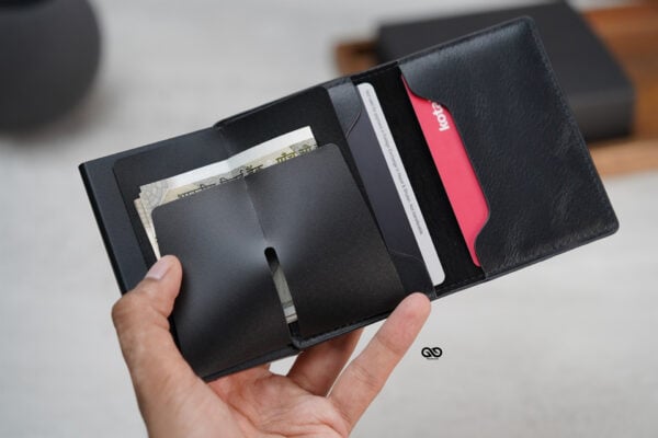 Personalized Slim Vegan Leather Card Holder with Single Slot Wallet - Image 50