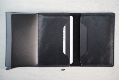 Personalized Slim Vegan Leather Card Holder with Single Slot Wallet