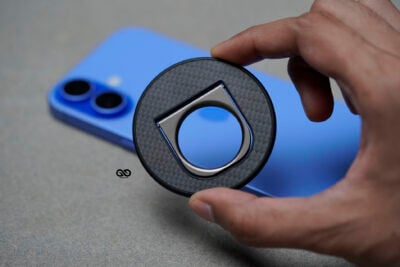 Carbon Fiber Magnetic Ring With Horizontal Kickstand Feature