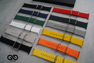 Silicone Ocean Band For Apple Watch 44MM 45MM 46MM Series 4 5 6 7 8 9 10 11 (SE 2 3 Gen)