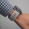 Powder Grey FKM Active Rubber Strap For Apple Watch 42MM 41MM 40MM Series 4 5 6 7 8 9 10SE SE 2 Gen.