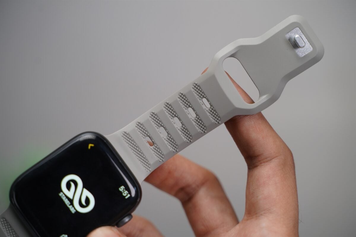 Powder Grey FKM Active Rubber Strap For Apple Watch 42MM 41MM 40MM Series 4 5 6 7 8 9 10SE SE 2 Gen.