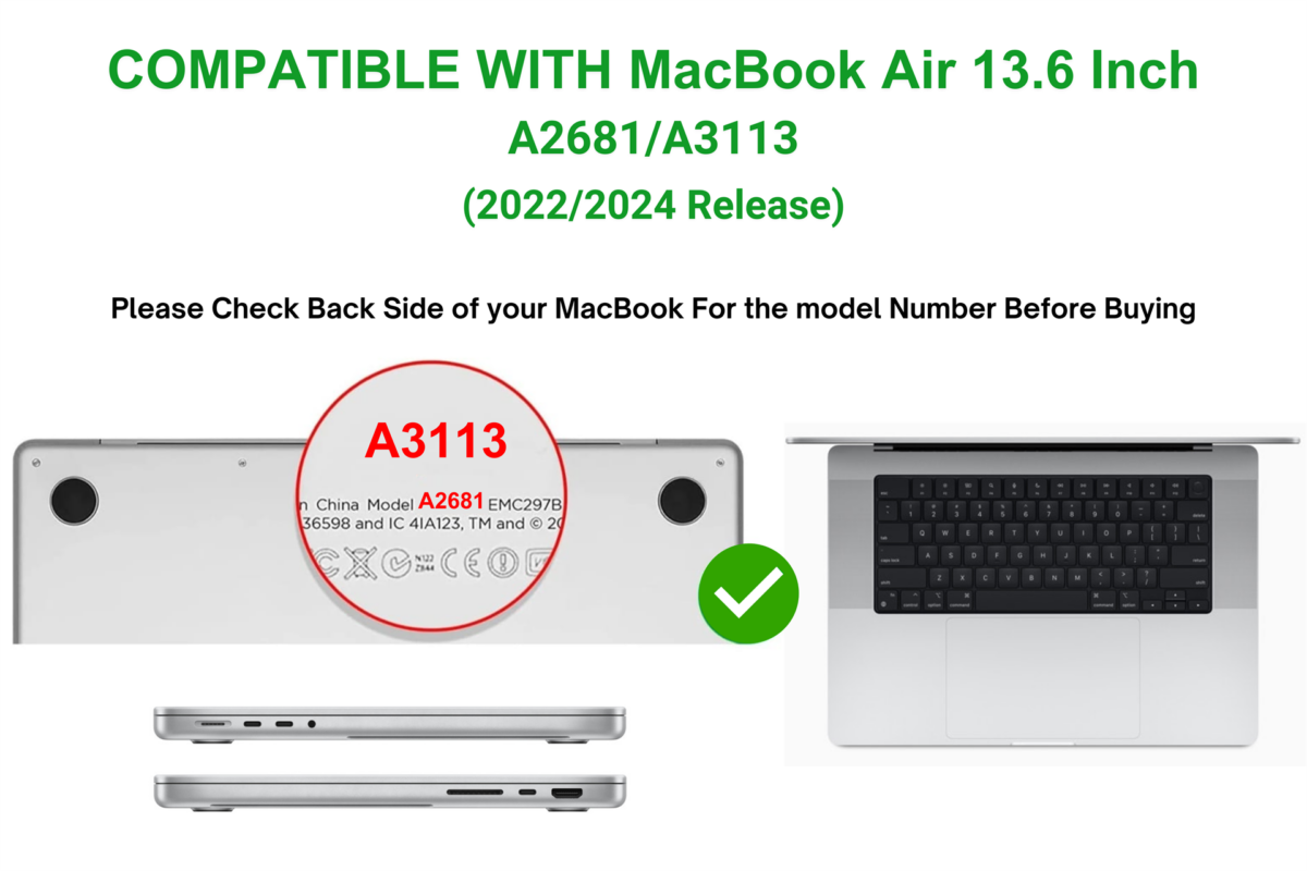 Crystal Clear Case For MacBook Air 13.6 inch 2025/2024/2022 M4/M3/M2 Air A3240/A3113/A2681 30 Crystal Clear Case For MacBook Air 13.6 inch 2025/2024/2022 M4/M3/M2 Air A3240/A3113/A2681