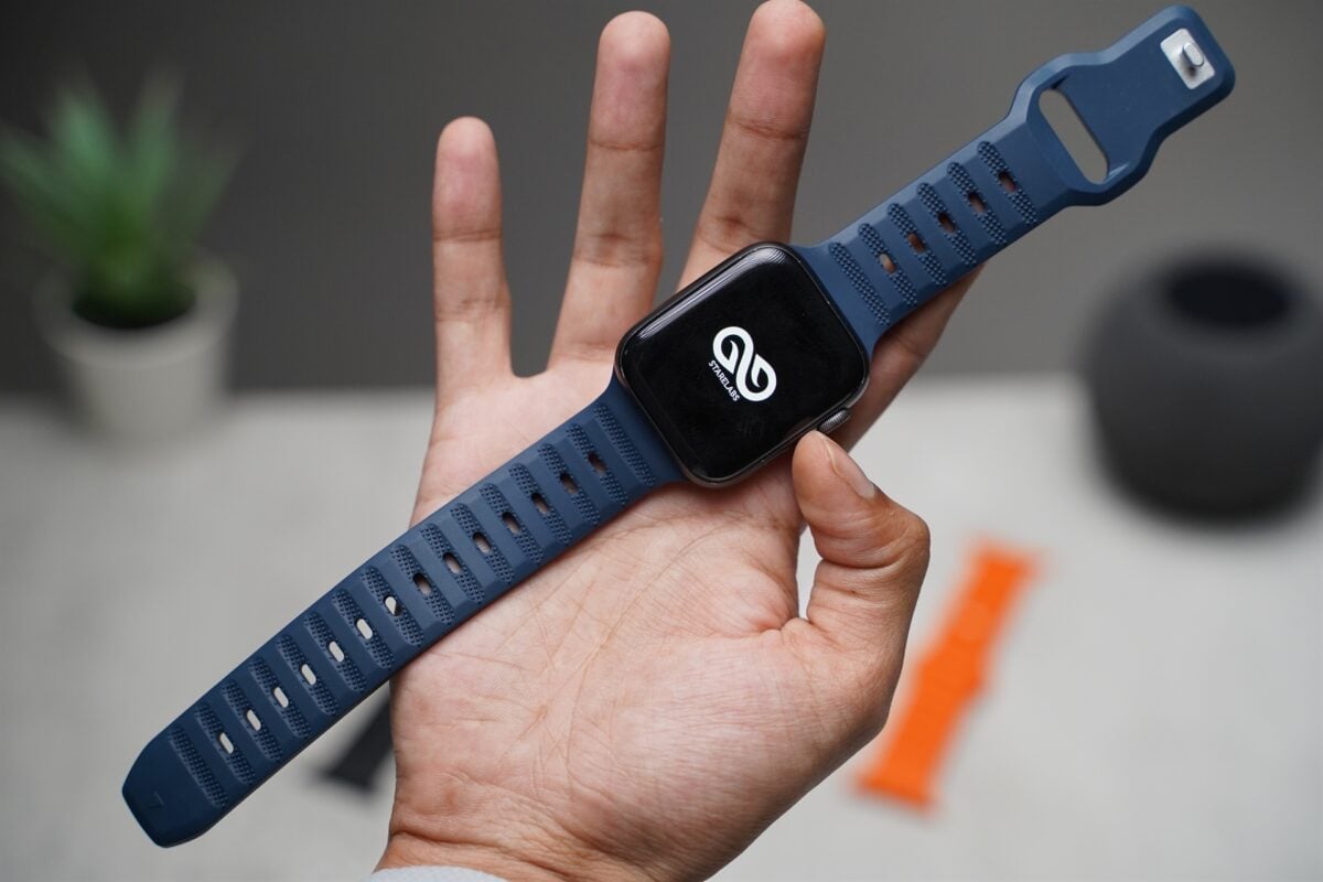 Dark Blue FKM Active Rubber Strap For Apple Watch 44MM 45MM 46MM Series 4 5 6 7 8 9 10 SE SE 2 Gen