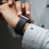 Sable Black FKM Active Rubber Strap For Apple Watch 42MM 41MM 40MM Series 4 5 6 7 8 9 10 SE SE 2 Gen