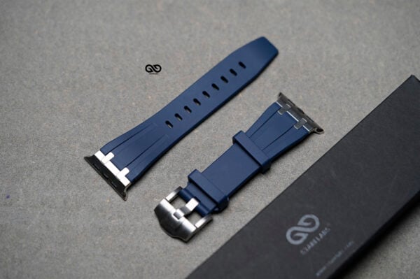 Fluoro Rubber Strap With Silver Buckle For Apple Watch 49 MM Series Ultra/Ultra 2 - Image 5
