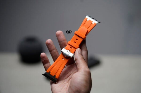 Fluoro Rubber Strap With Silver Buckle For Apple Watch 49 MM Series Ultra/Ultra 2 - Image 17
