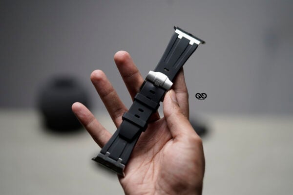 Fluoro Rubber Strap With Silver Buckle For Apple Watch 49 MM Series Ultra/Ultra 2 - Image 4