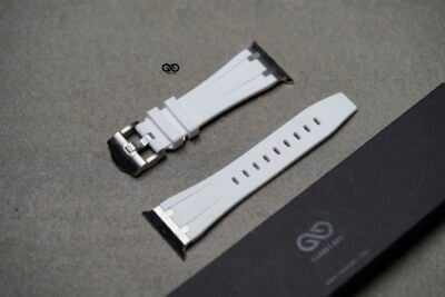 Fluoro Rubber Strap With Silver Buckle For Apple Watch 49 MM Series Ultra/Ultra 2