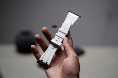 Fluoro Rubber Strap With Silver Buckle For Apple Watch 49 MM Series Ultra/Ultra 2