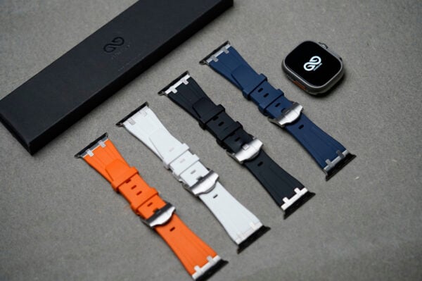 Fluoro Rubber Strap With Silver Buckle For Apple Watch 49 MM Series Ultra/Ultra 2 - Image 24