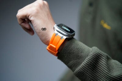 Fluoro Rubber Strap With Silver Buckle For Apple Watch 49 MM Series Ultra/Ultra 2