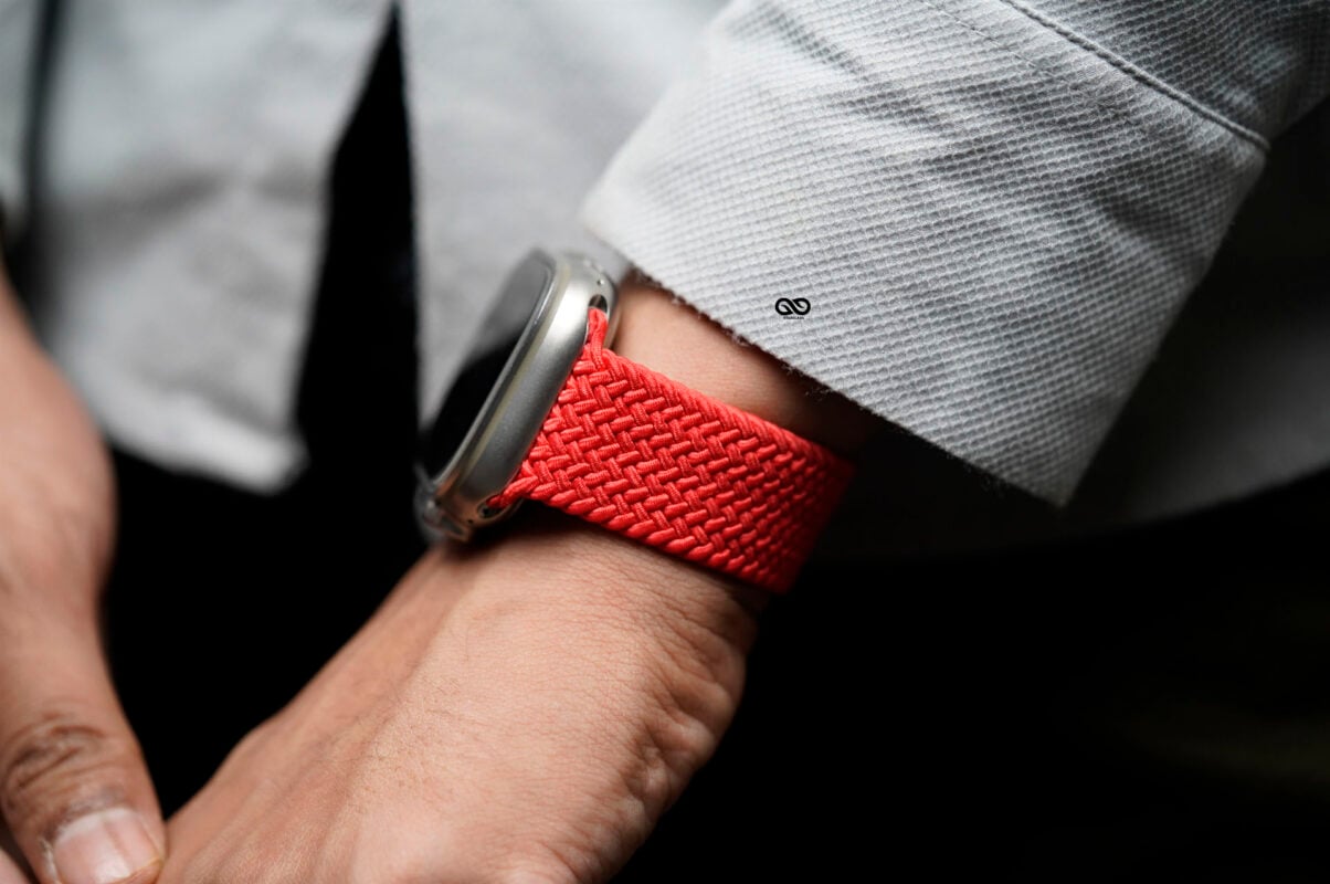 Pure Red Braided Solo Loop For Apple Watch 49 (Series Ultra/Ultra 2/Ultra 3)