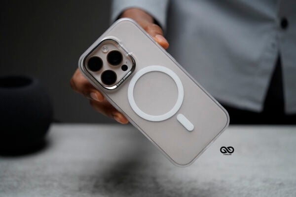 Frosted White Magsafe Matte Finish Case with Kickstand Ring Feature For iPhone 16/16Pro/16ProMax - Image 5