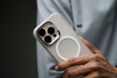Frosted White Magsafe Matte Finish Case with Kickstand Ring Feature For iPhone 16/16Pro/16ProMax