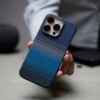 Magsafe Dune Blue Real Aramid Carbon Fiber Case For iPhone 16 Pro