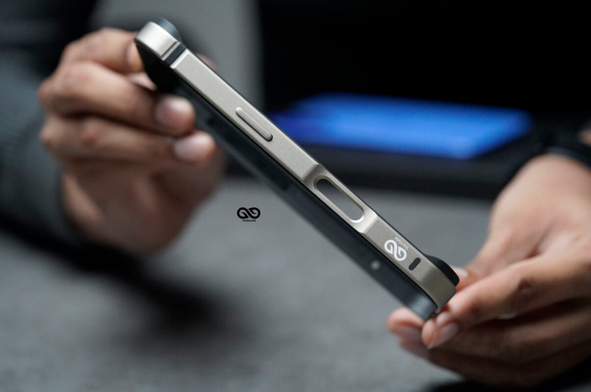 Natural Titanium Fiber Bumper for iPhone 16 (Bumper, not a Case)