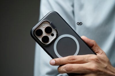 Smoky Black Magsafe Matte Finish Case with Kickstand Ring Feature For iPhone 16/16Pro/16ProMax