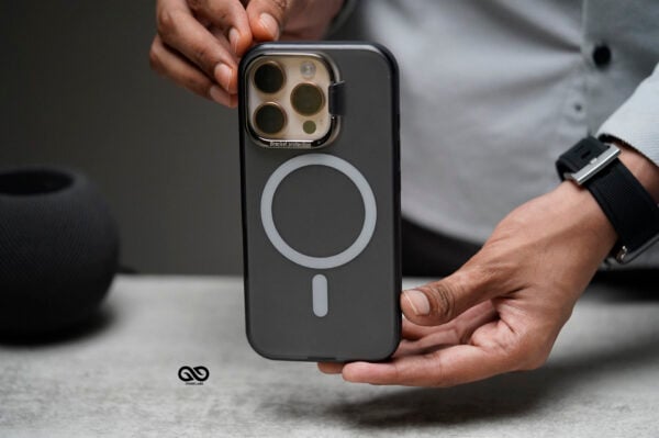 Smoky Black Magsafe Matte Finish Case with Kickstand Ring Feature For iPhone 16/16Pro/16ProMax - Image 11
