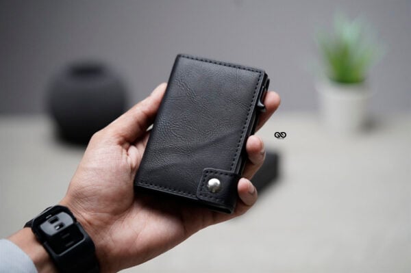 Classic Slim Vegan leather Minimalistic Pop Up Card and Cash Holder - Image 2