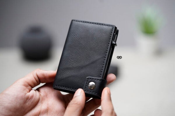 Classic Slim Vegan leather Minimalistic Pop Up Card and Cash Holder - Image 8