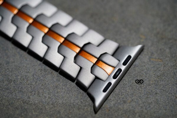 Titanium/Orange Link Chain Strap For Apple Watch 49 MM Series Ultra/Ultra 2 - Image 20