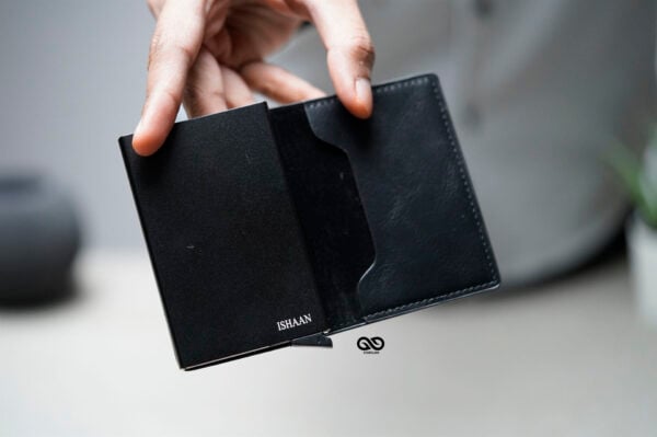 Personalized Slim Vegan Leather Card Holder with Single Slot Wallet - Image 8