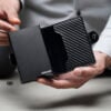 Personalized Carbon Fiber Leather Card and Cash Holder