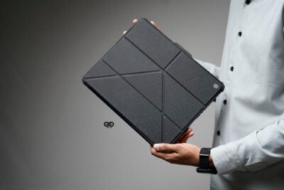iPad Pro 13 inch (M4 Chip 2024) Black Bumper leather Case with transparent back and camera shutter