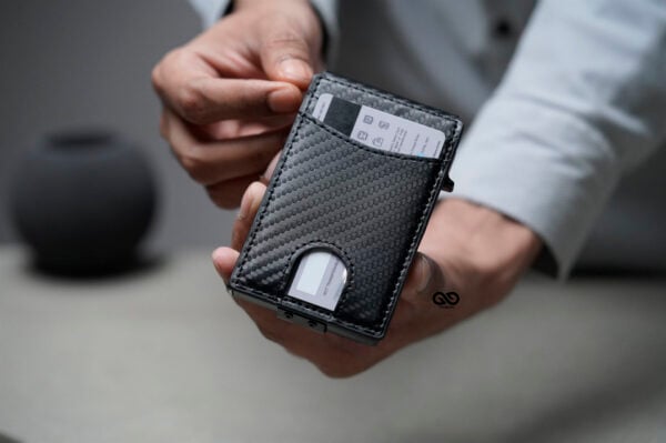 Personalized Carbon Fiber Ultra Slim Wallet With Money Clip - Image 15