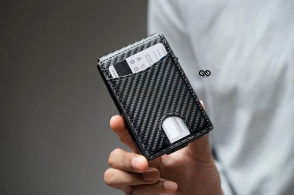 Personalized Carbon Fiber Ultra Slim Wallet With Money Clip - Image 5
