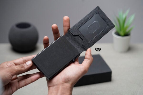 Grey Texture Ultra Slim Wallet With Money Clip - Image 11