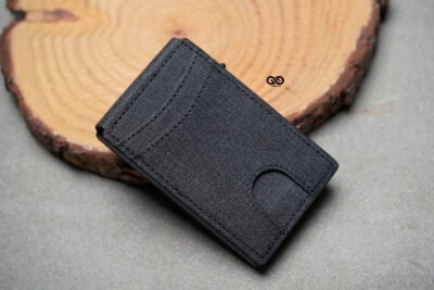 Grey Texture Ultra Slim Wallet With Money Clip