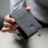 Grey Texture Ultra Slim Wallet With Money Clip