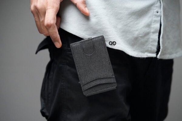 Grey Texture Ultra Slim Wallet With Money Clip - Image 6