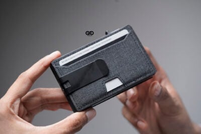 Grey Texture Ultra Slim Wallet With Money Clip
