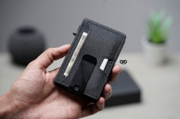 Grey Texture Ultra Slim Wallet With Money Clip - Image 15