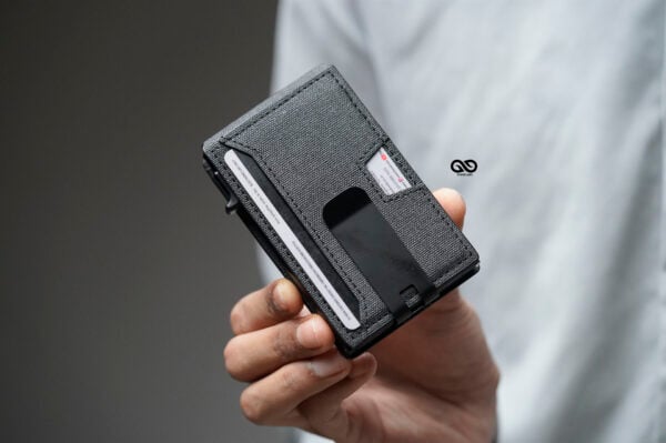 Grey Texture Ultra Slim Wallet With Money Clip - Image 14
