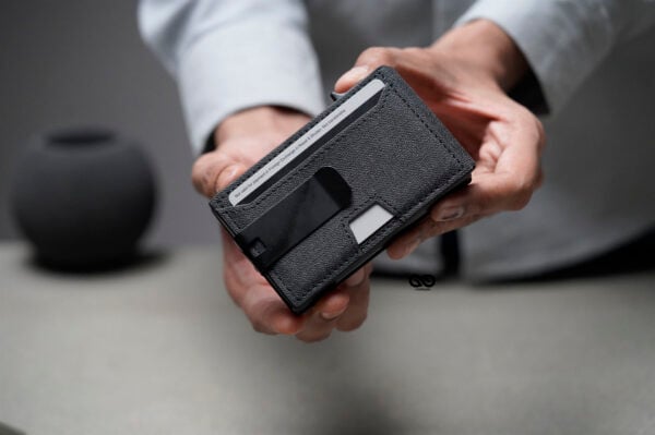 Grey Texture Ultra Slim Wallet With Money Clip - Image 13