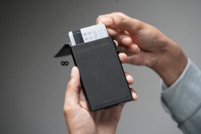 Grey Texture Ultra Slim Wallet With Money Clip