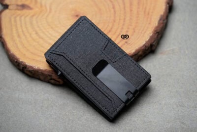 Grey Texture Ultra Slim Wallet With Money Clip