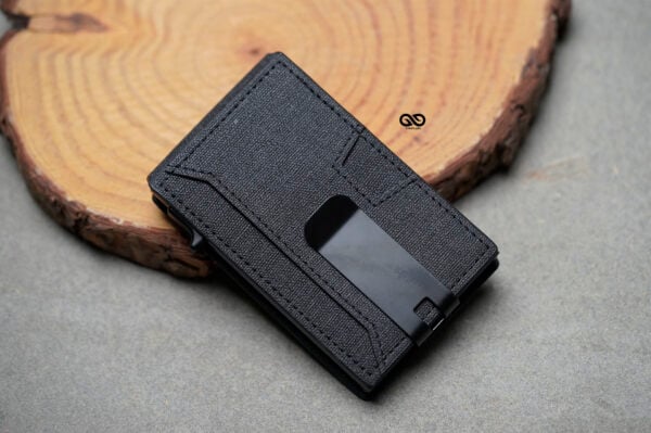 Grey Texture Ultra Slim Wallet With Money Clip - Image 8