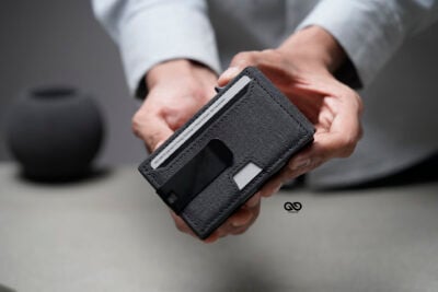Grey Texture Ultra Slim Wallet With Money Clip