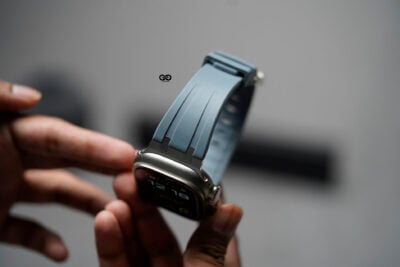 Fluoro Rubber Strap With Silver Buckle For Apple Watch 49 MM Series Ultra/Ultra 2