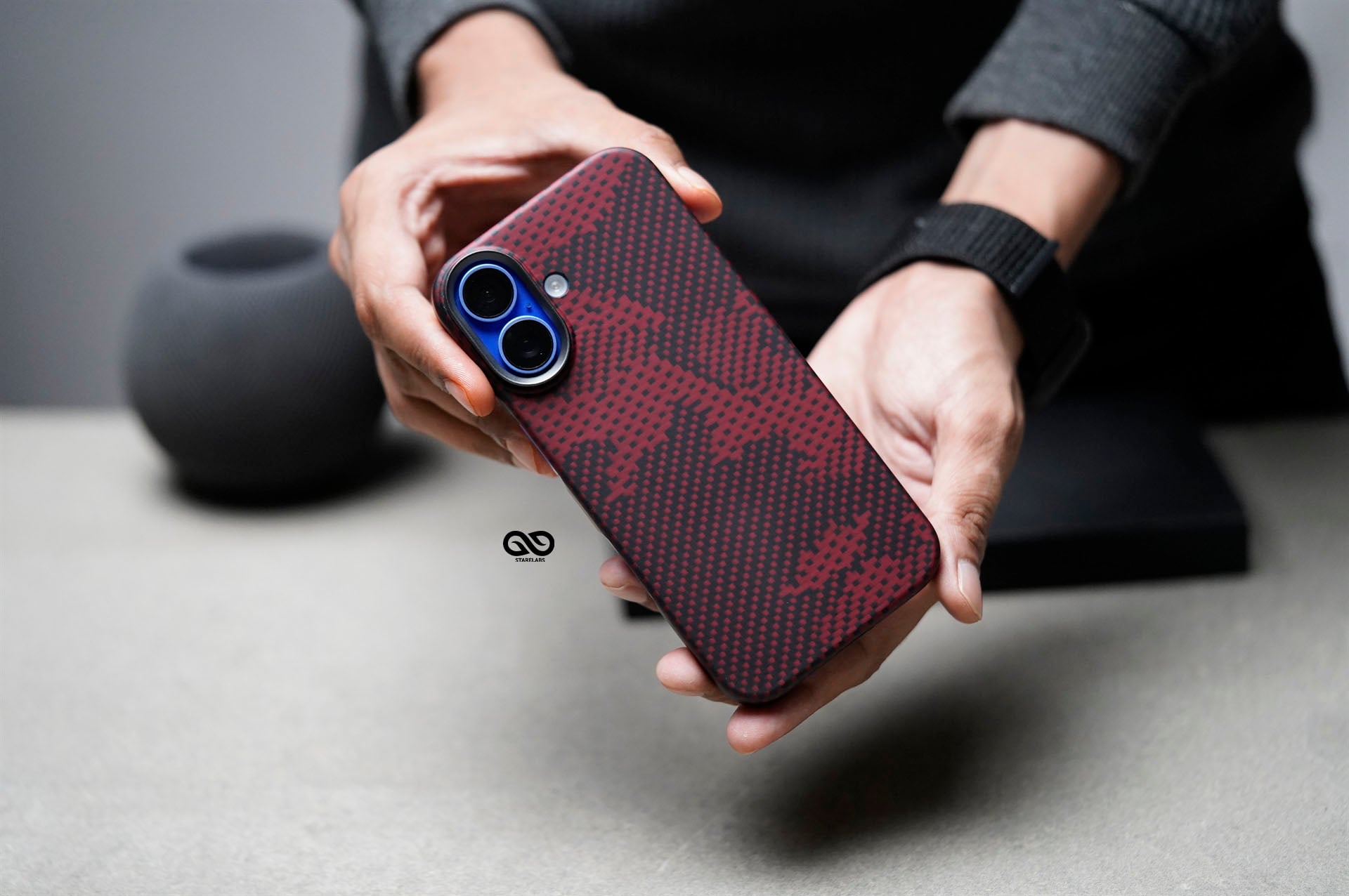Magsafe Red Sea Real Aramid Carbon Fiber Case For iPhone 16 1 Magsafe Red Sea Real Aramid Carbon Fiber Case For iPhone 16