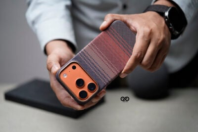 Magsafe tangrine Orange Real Aramid Carbon Fiber Case For iPhone 17 Pro Max