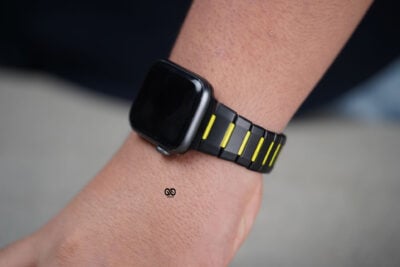 Stainless Steel Chain Strap with FKM Rubber For Apple Watch 46mm 45mm 44mm(Series 1-11, and SE 1-3)