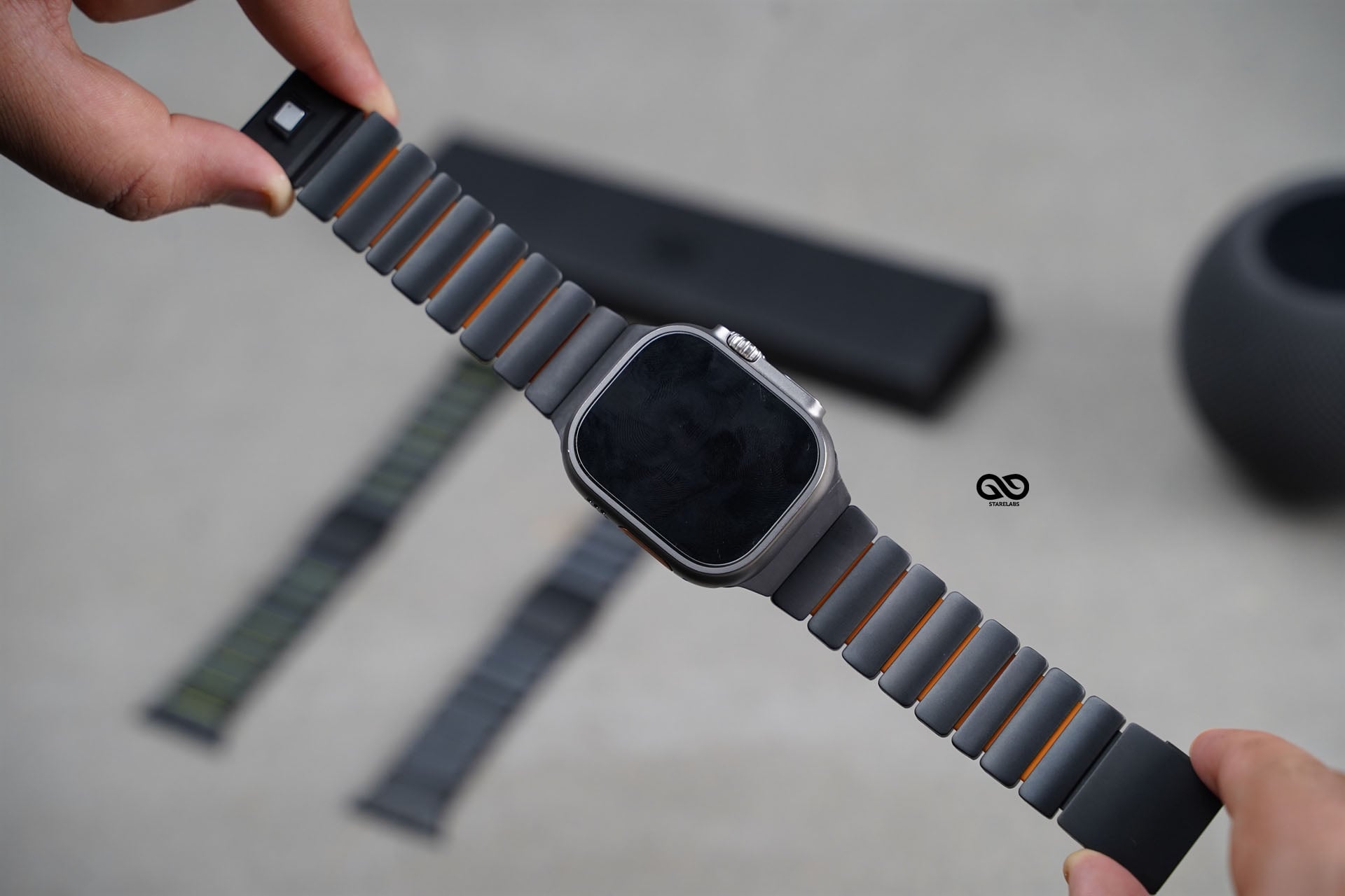 Ultraflex Titanium Link Strap with Magnetic Closure For Apple Watch 49 (Series Ultra/Ultra 2/Ultra 3) Classy Design 7 Ultraflex Titanium Link Strap with Magnetic Closure For Apple Watch 49 (Series Ultra/Ultra 2/Ultra 3) Classy Design - Image 7